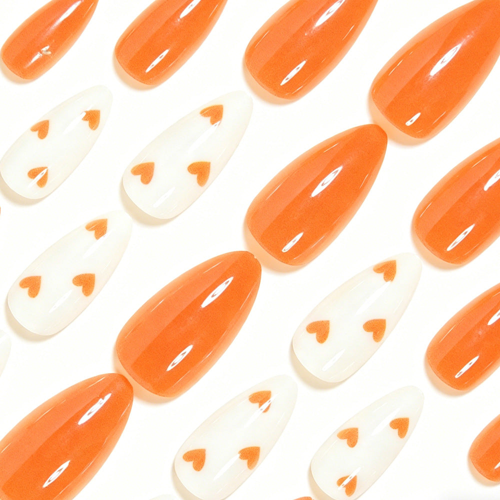 Stylish Heart-Embellished Press-On Nail Art Kalsten