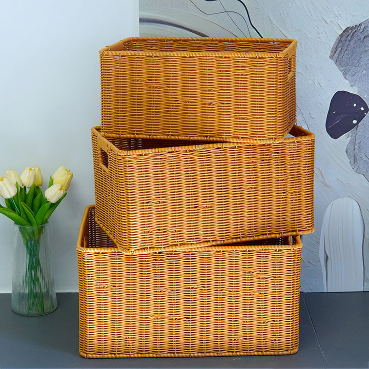 Wicker Storage Basket with Handles Kalsten