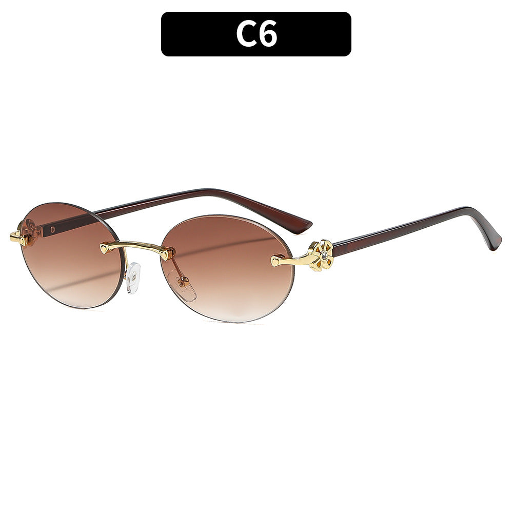 Vintage-Style Oval Sunglasses