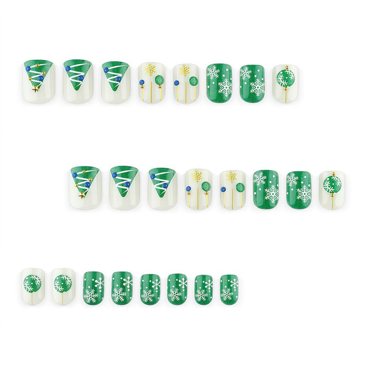 Artificial nail set with festive Christmas motifs Kalsten