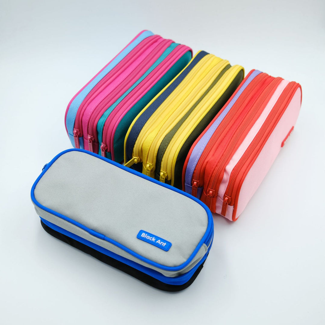 Multi-Compartment Zippered Stationery Organizer