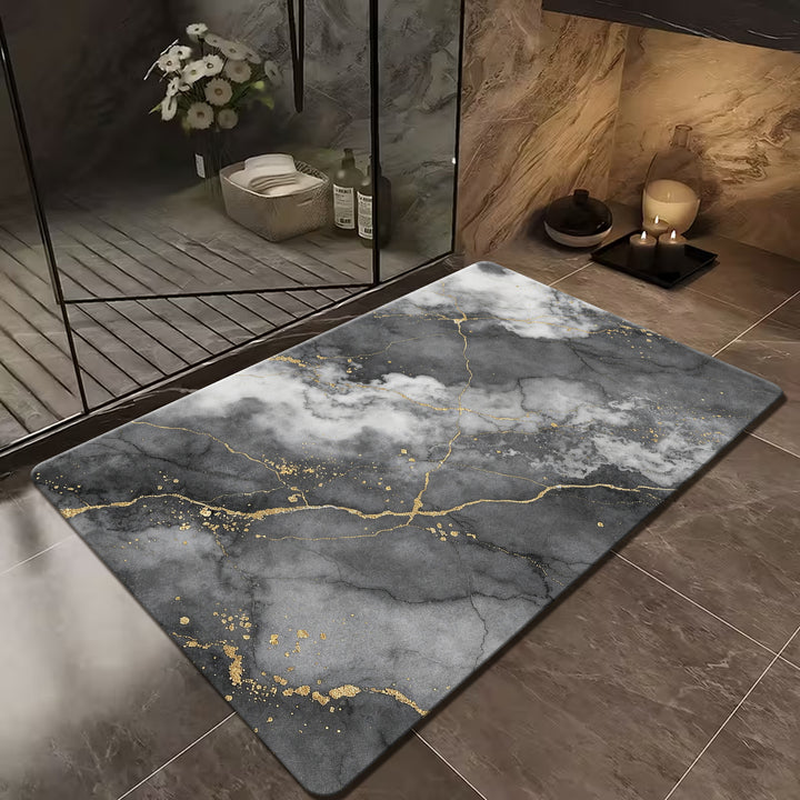 Elegant Marble Design Bath Mat