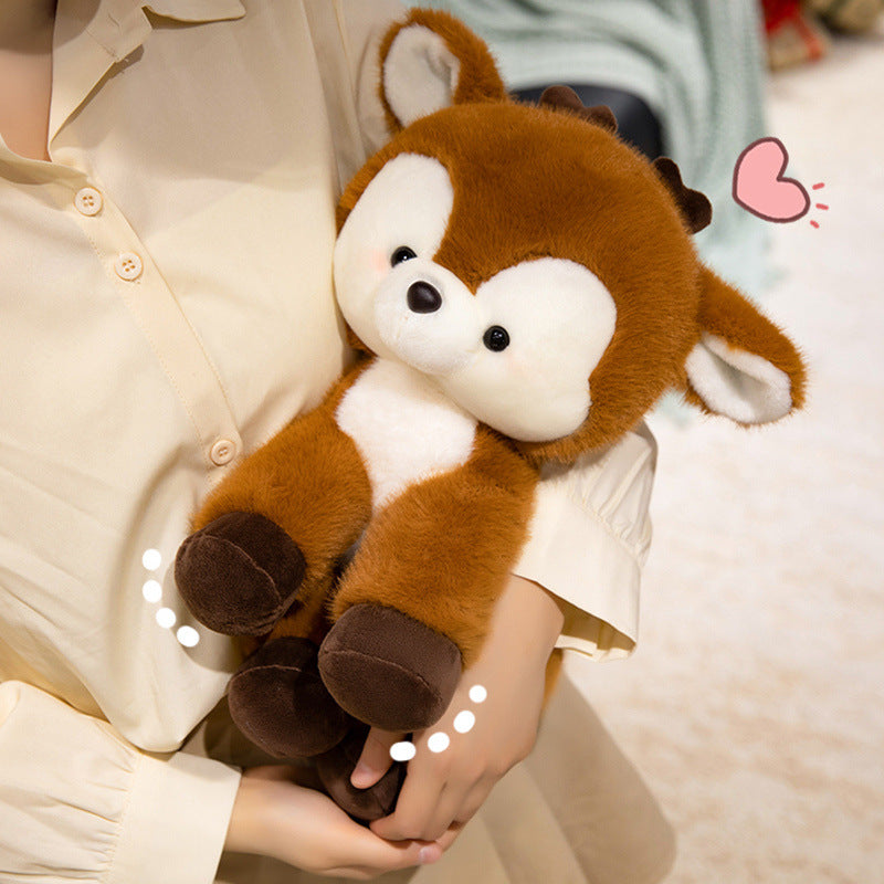Soft Plush Sitting Deer Stuffed Animal with Ultra-Soft Fur Kalsten