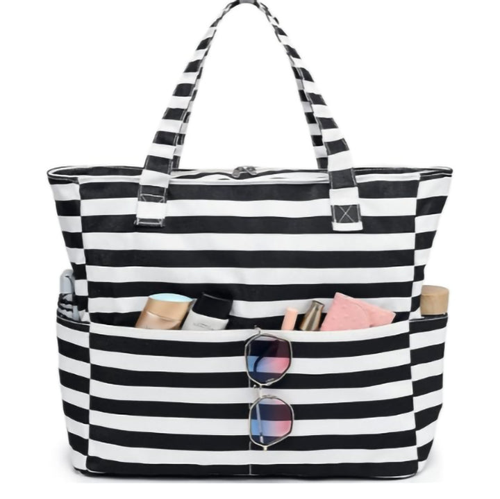 Spacious and Stylish Shopping Bag with Striped Pattern Kalsten