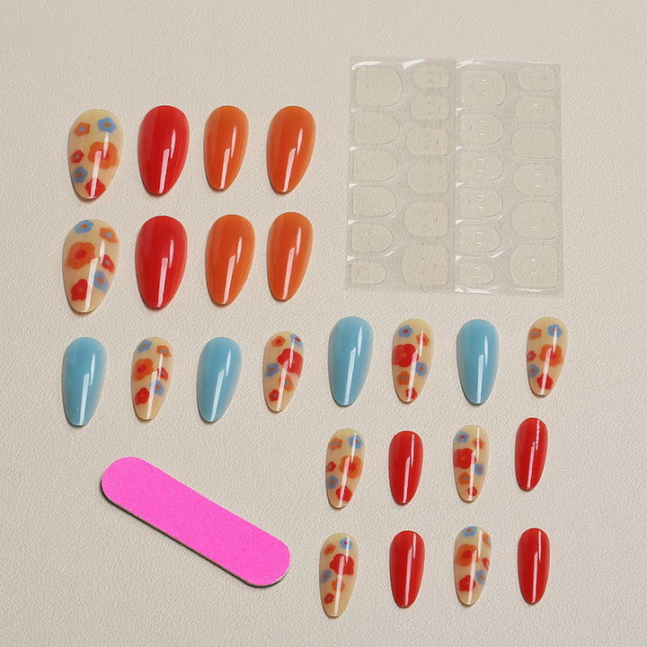 Colorful Floral Nail Art
