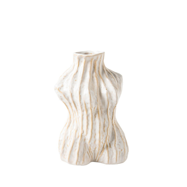 Contoured Bust-Shape Decorative Ceramic Vase