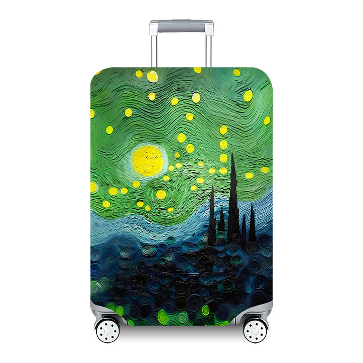 Unisex hard-shell travel suitcase with artistic landscape design Kalsten