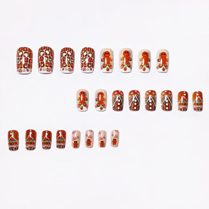Artificial nails in gingerbread house design Kalsten