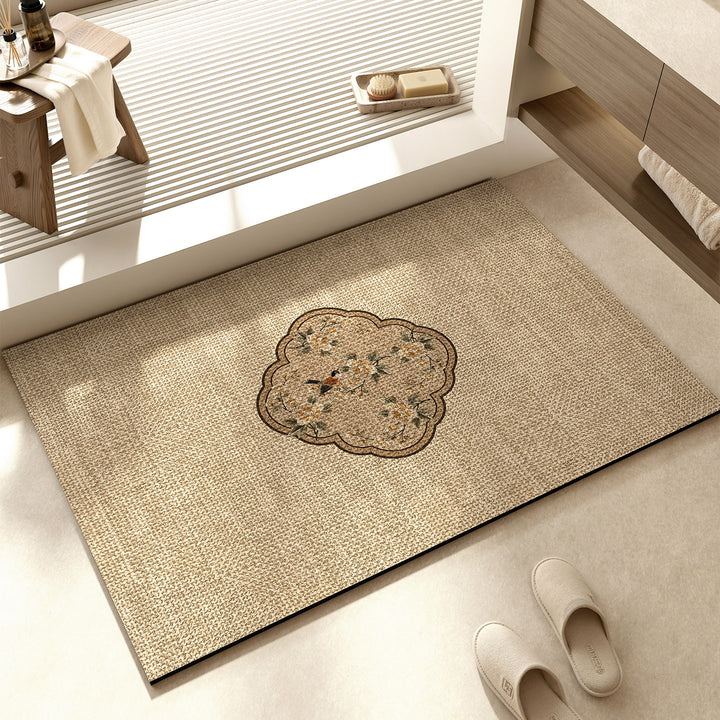 Decorative Floral Pattern Bath Mat