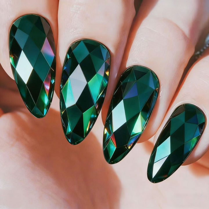 Glamorous artificial nails with faceted design Kalsten