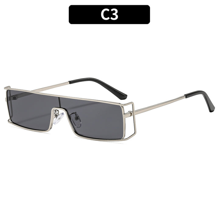 Geometric Shield Sunglasses with Luxurious Metal Accents