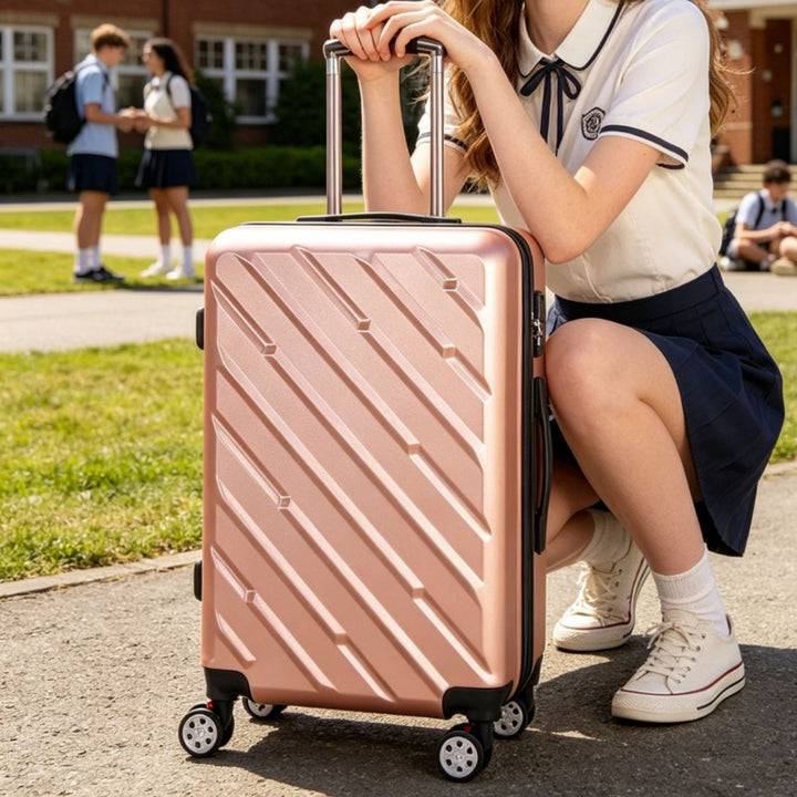 Unisex Durable Textured Hard Shell Rolling Suitcase Kalsten