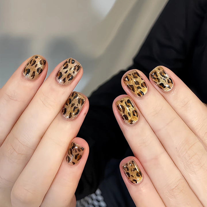 Elegant Gel Press-On Nails with Rhinestone and Glitter Accents Kalsten