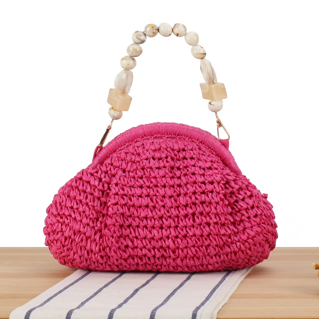Stylish handbag with colorful bead handle Kalsten