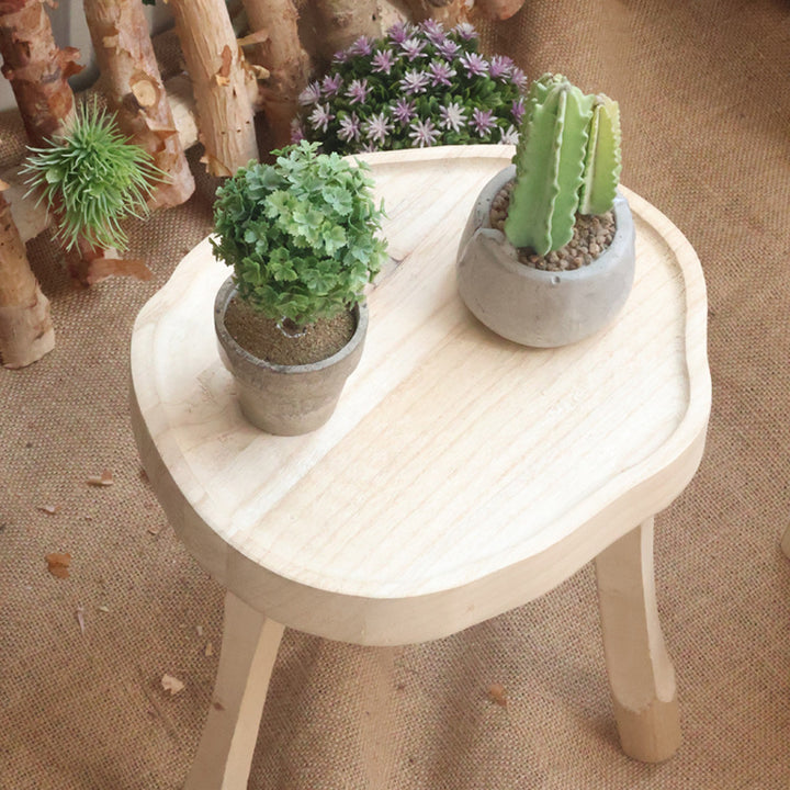 Modern wooden footstool Kalsten