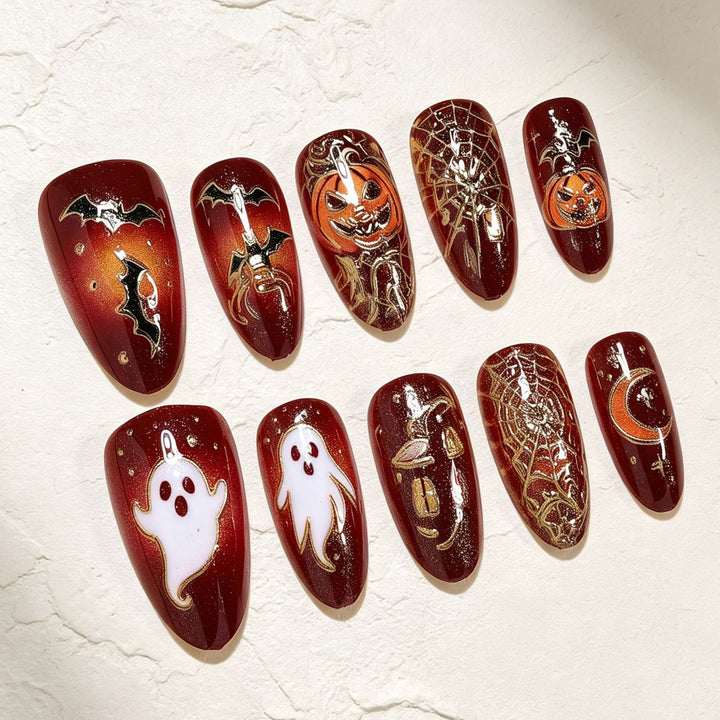 Halloween-Themed Decorative Press-On Nails Kalsten