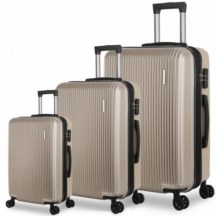 Unisex Three-Piece Expandable Hard Shell Luggage Set Kalsten