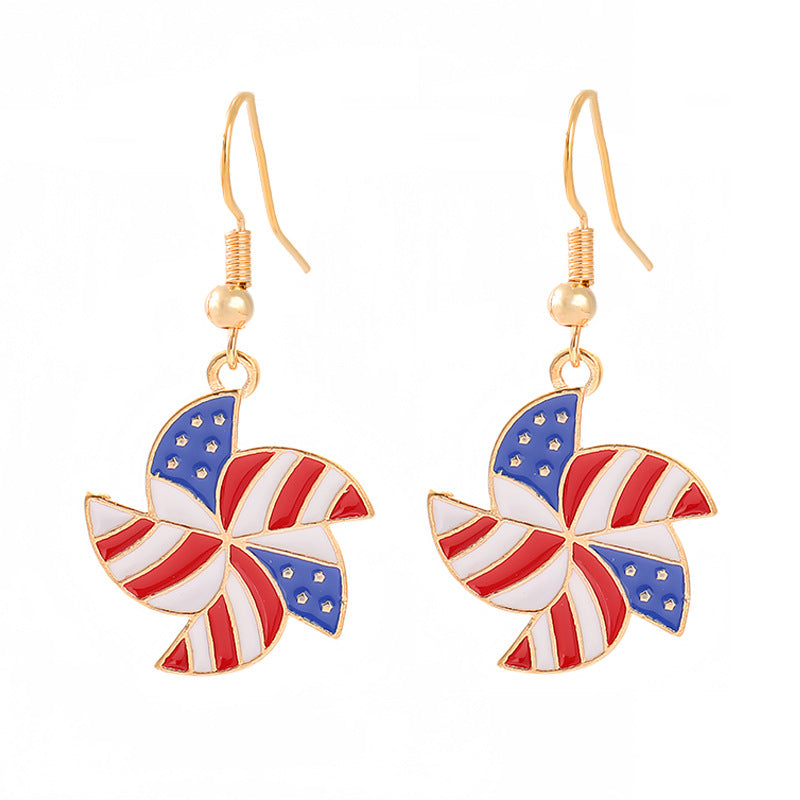 Women nan enamel horseshoe earrings with star motif and fishhook closure Kalsten