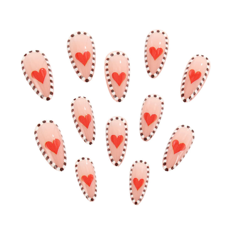 Artificial nails with heart-shaped accents Kalsten
