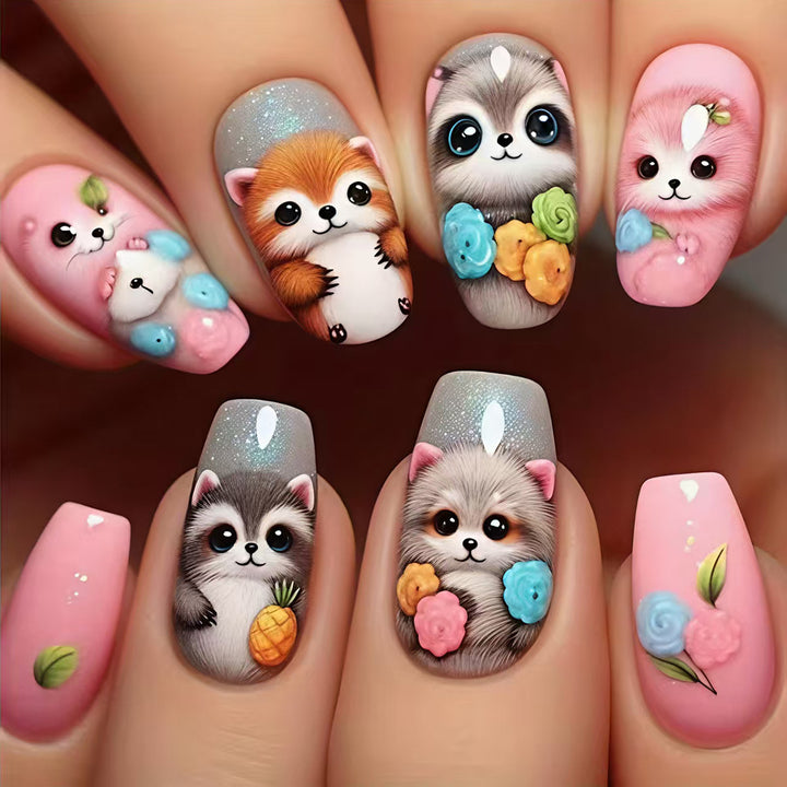 Creative Art Nails with Playful Animal Motifs Kalsten