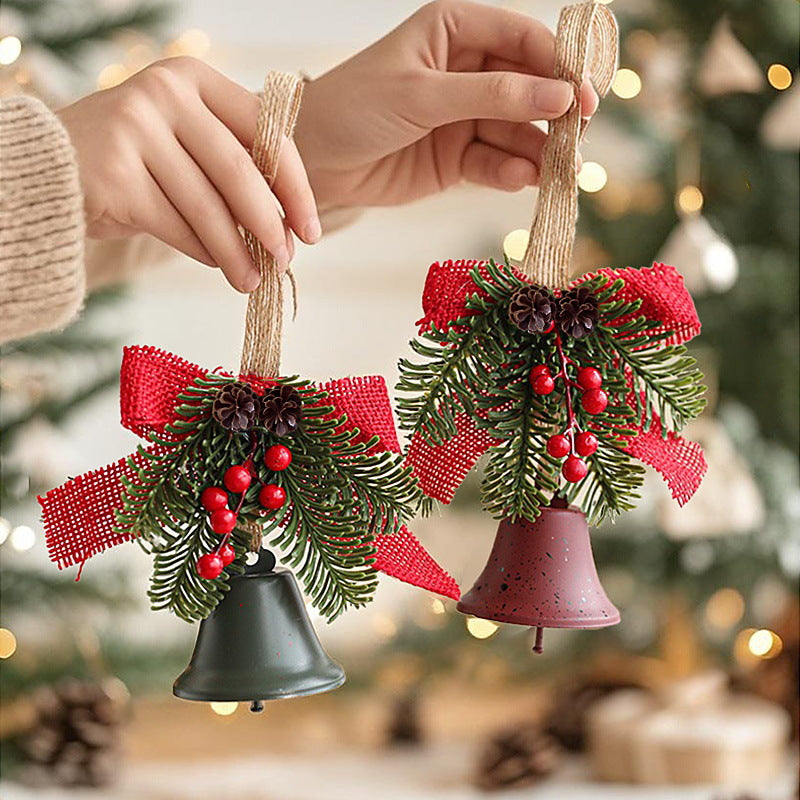 Festive Christmas bell with pine cone decoration Kalsten