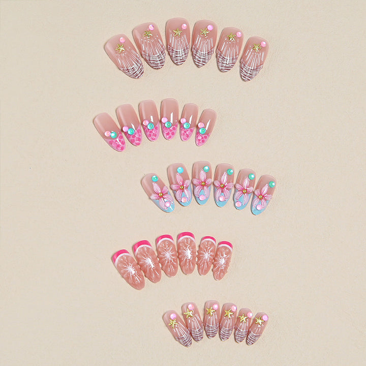 Artificial nails with colorful decorations Kalsten