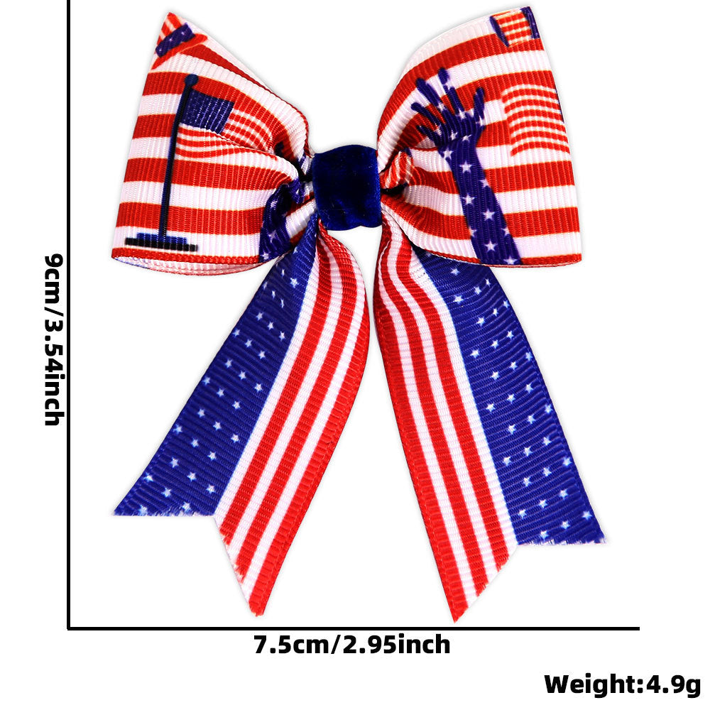 Women's Independence Day mini grosgrain ribbon hair bow with alligator clip Kalsten