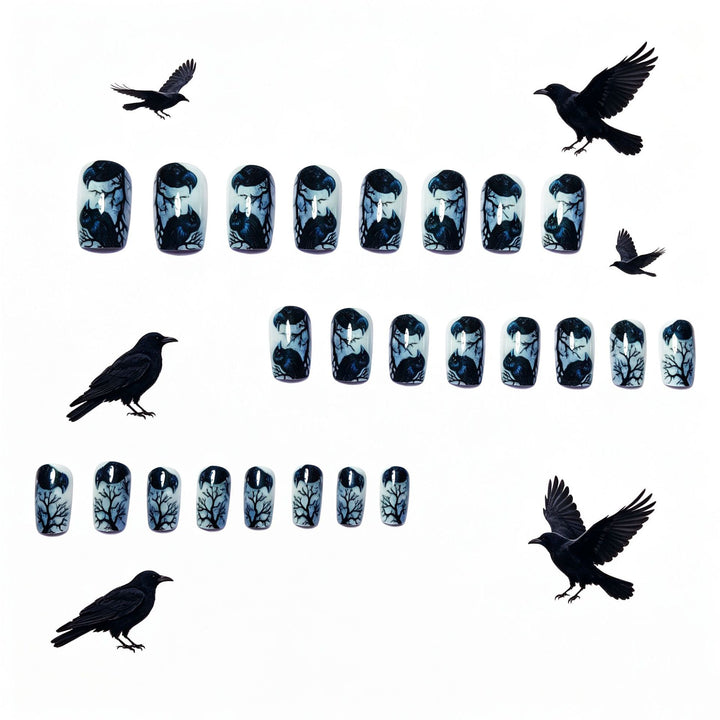 Creative Art Nails in the Elegant Crow Design Kalsten
