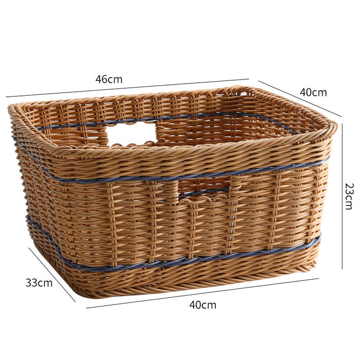 Versatile Woven Storage Basket with Cutout Handles Kalsten
