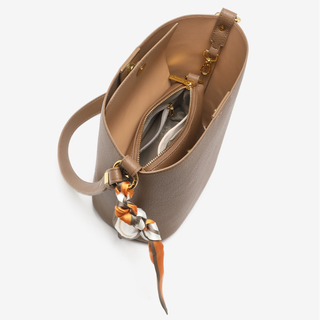 Textured Leather Bucket Bag Kalsten