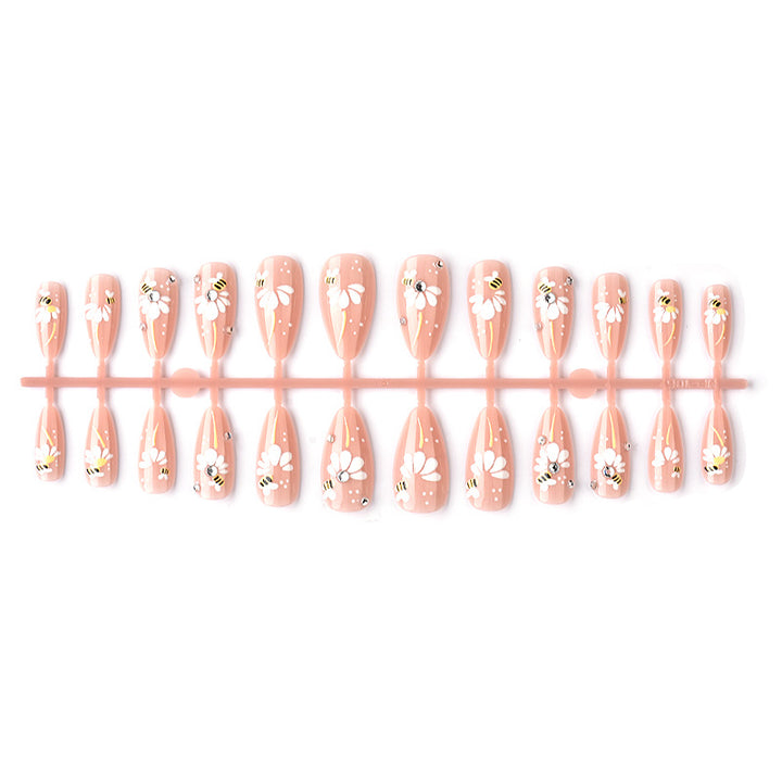 Decorative Floral and Bee Press-On Nail Art Set Kalsten