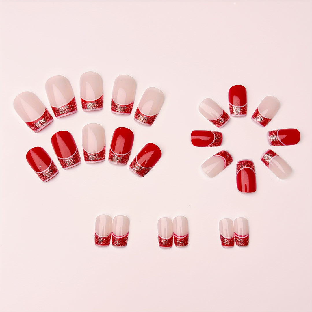 Artificial nails in elegant glitter French design Kalsten