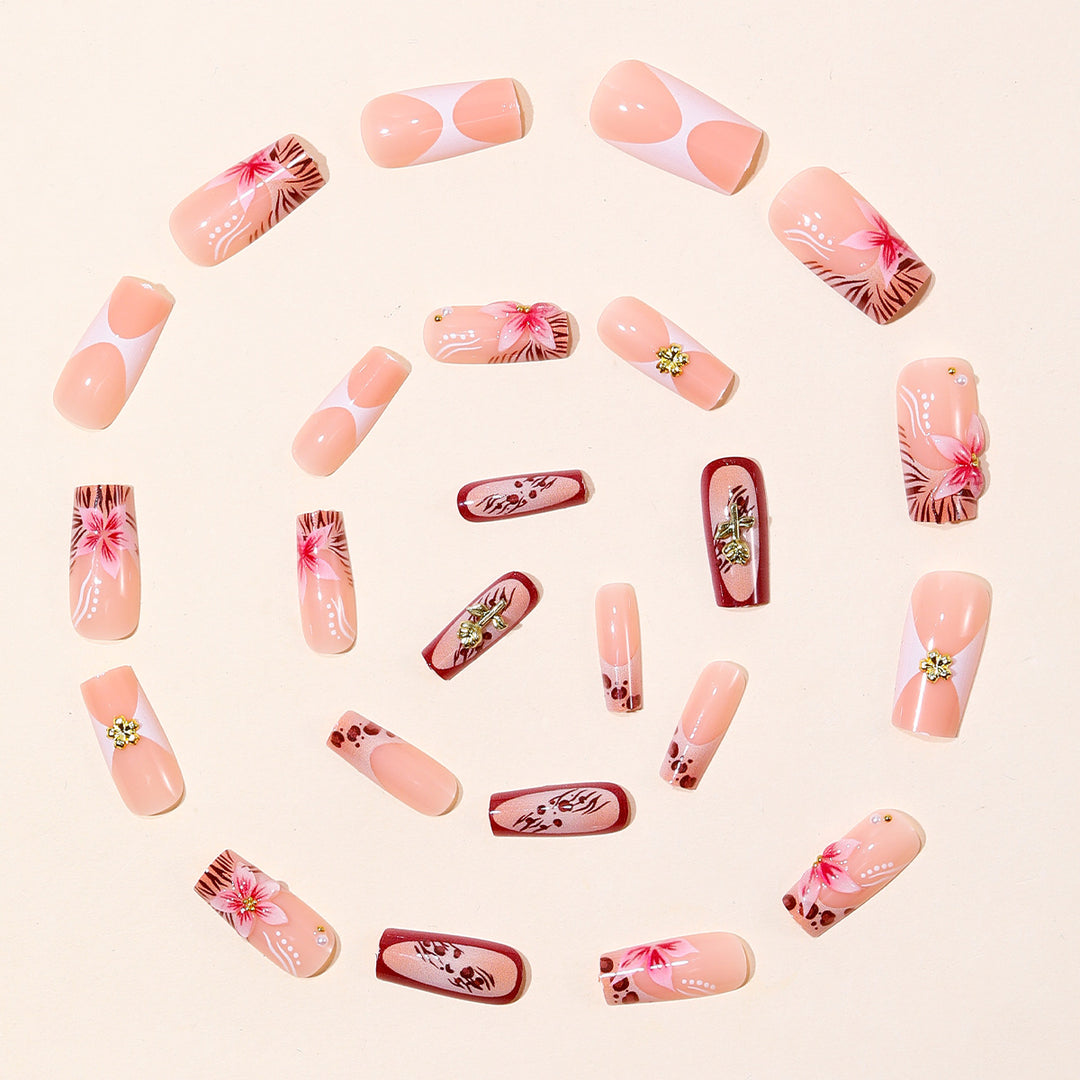 Stylish Floral and Animal Print Nail Art Extensions Kalsten