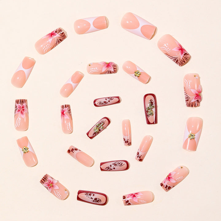 Stylish Floral and Animal Print Nail Art Extensions Kalsten