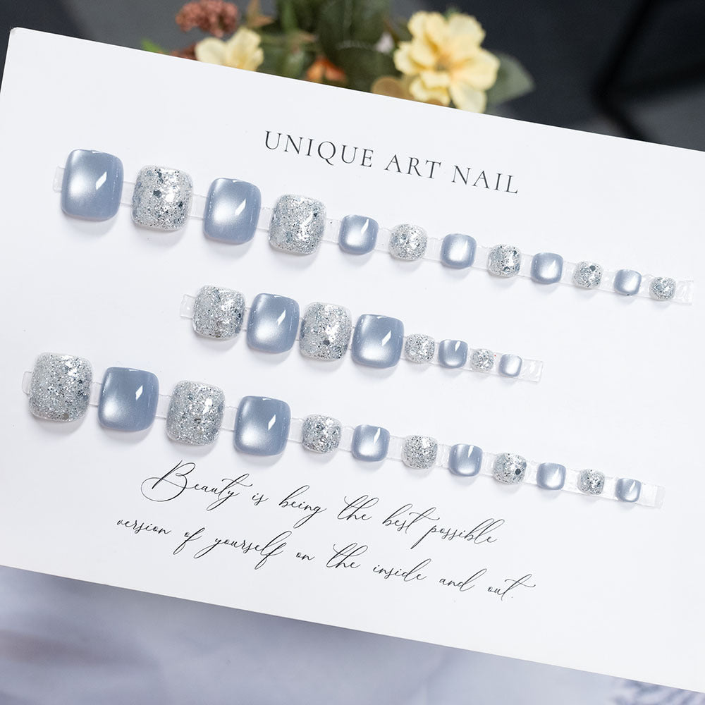Elegant Crystal-Embellished Pedicure Nail Set Kalsten
