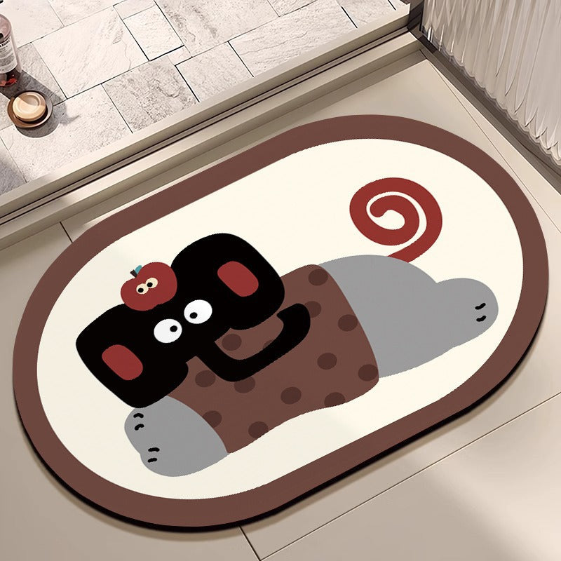 Playful Cartoon-Themed Bath Mat Kalsten