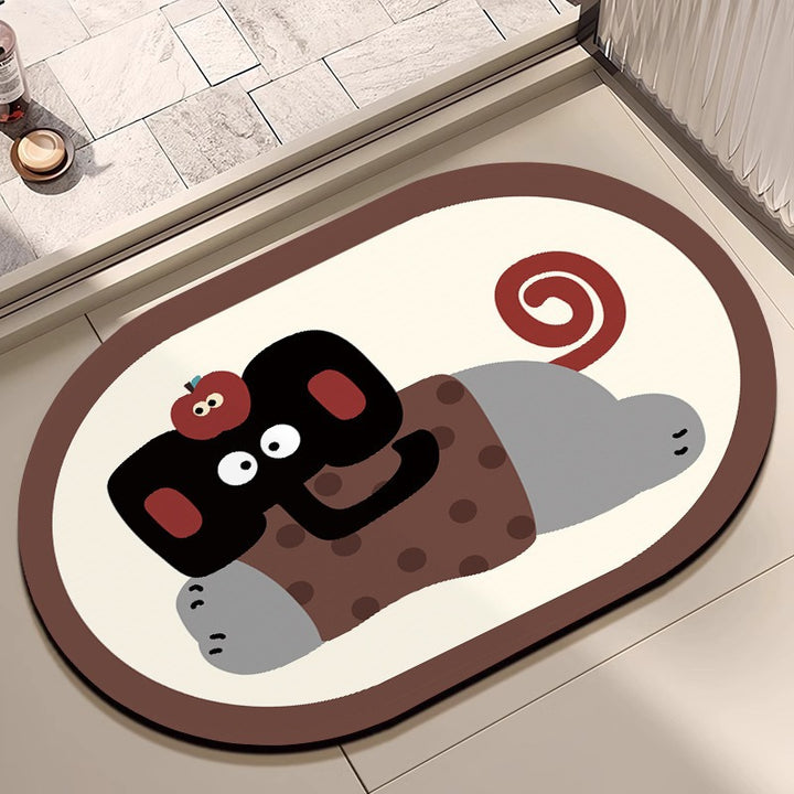 Playful Cartoon-Themed Bath Mat Kalsten