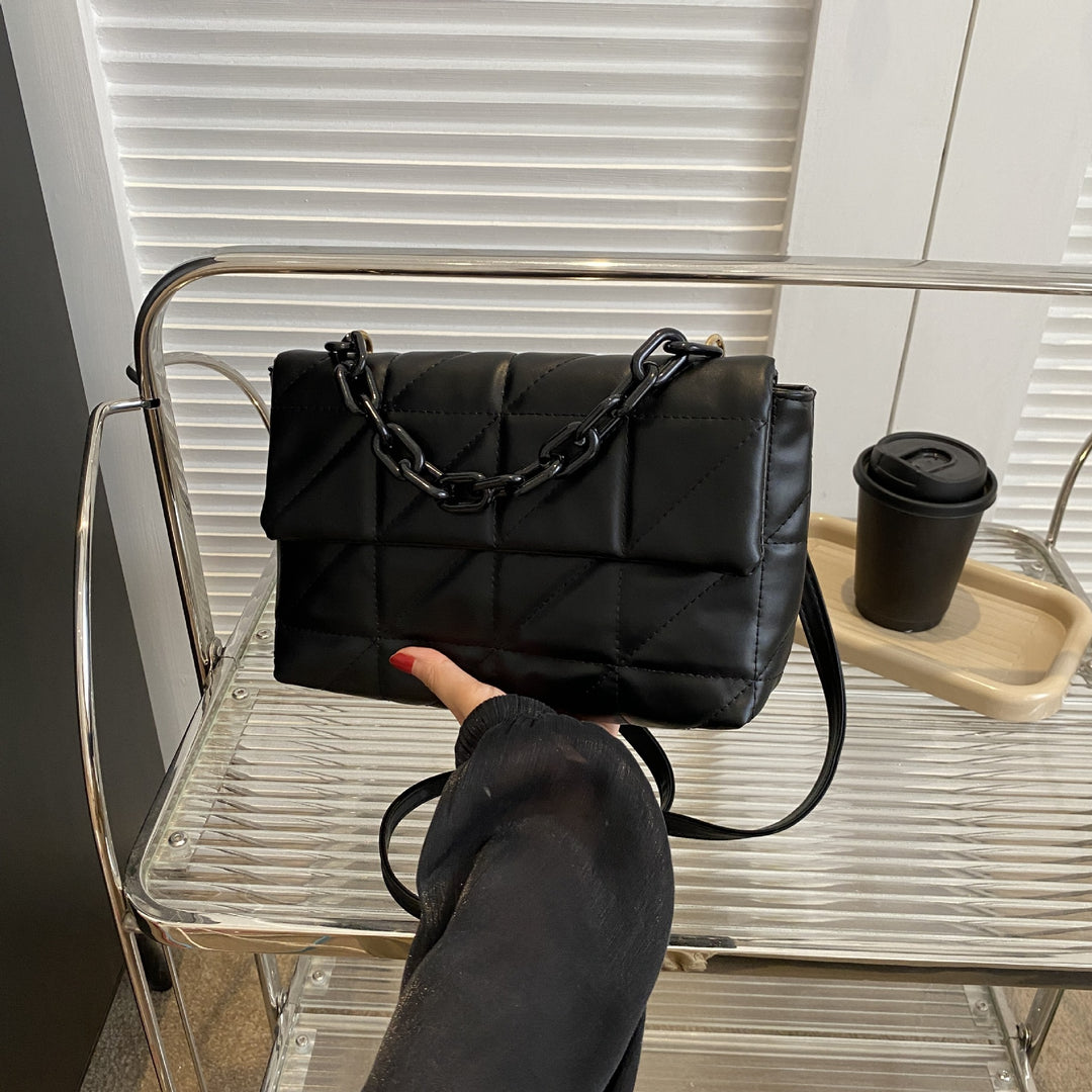 Quilted Chain-Handled Handbag