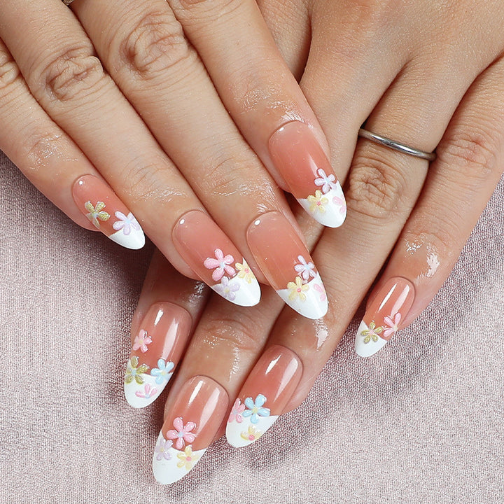 Decorative Floral Press-On Nail Art Set 1790738579