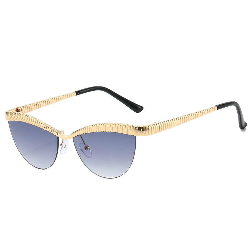 Statement Cat-Eye Sunglasses with Sculpted Metal Frames Kalsten
