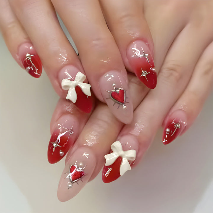 Artistic Heart-Themed Press-On Nails Kalsten