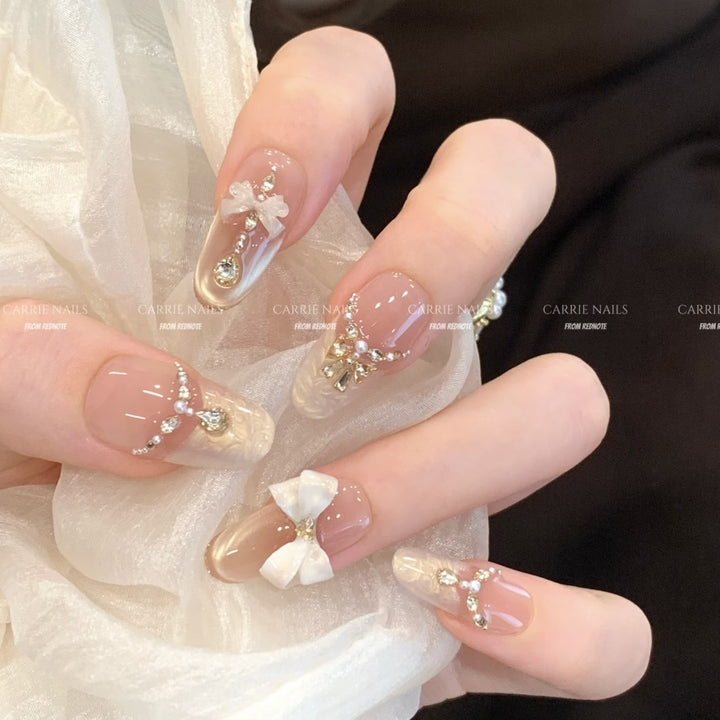Elegant Rhinestone Press-On Nail Set Kalsten