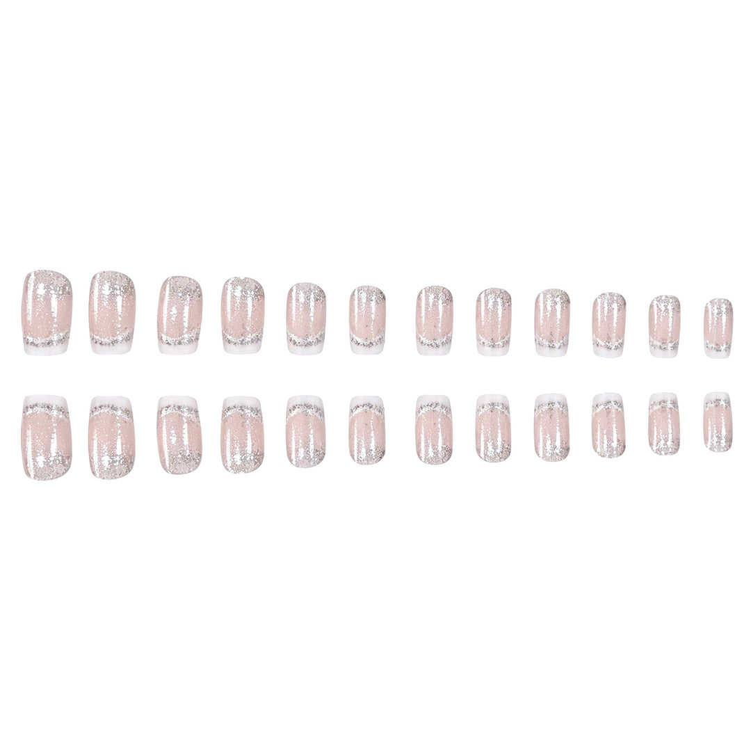 Glittery French Tip Acrylic Nail Extensions Kalsten