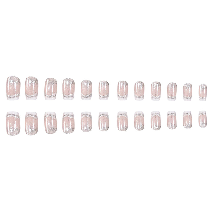 Glittery French Tip Acrylic Nail Extensions Kalsten