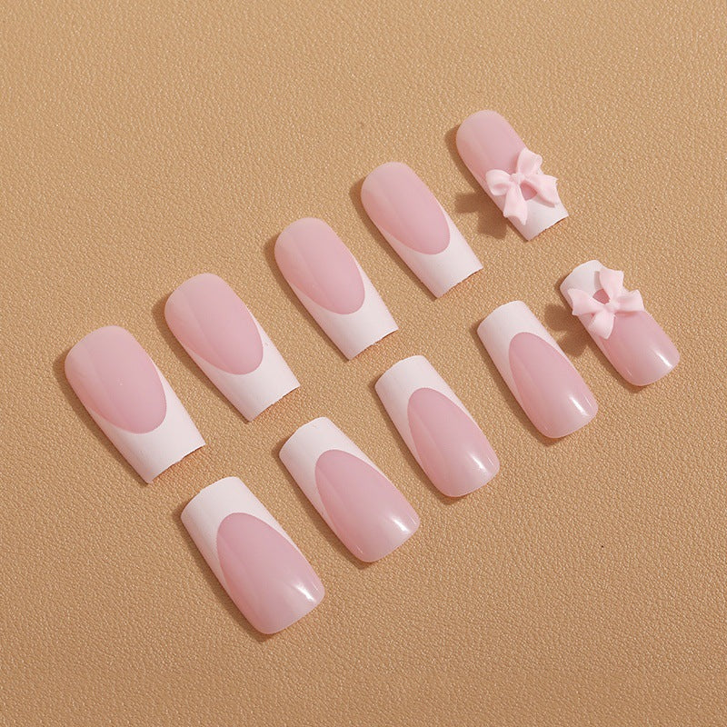 Art nail set with delicate bow decorations Kalsten