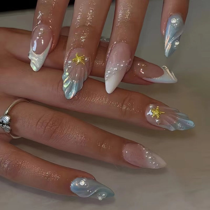 Mermaid-Inspired Press-On Nail Art Kalsten