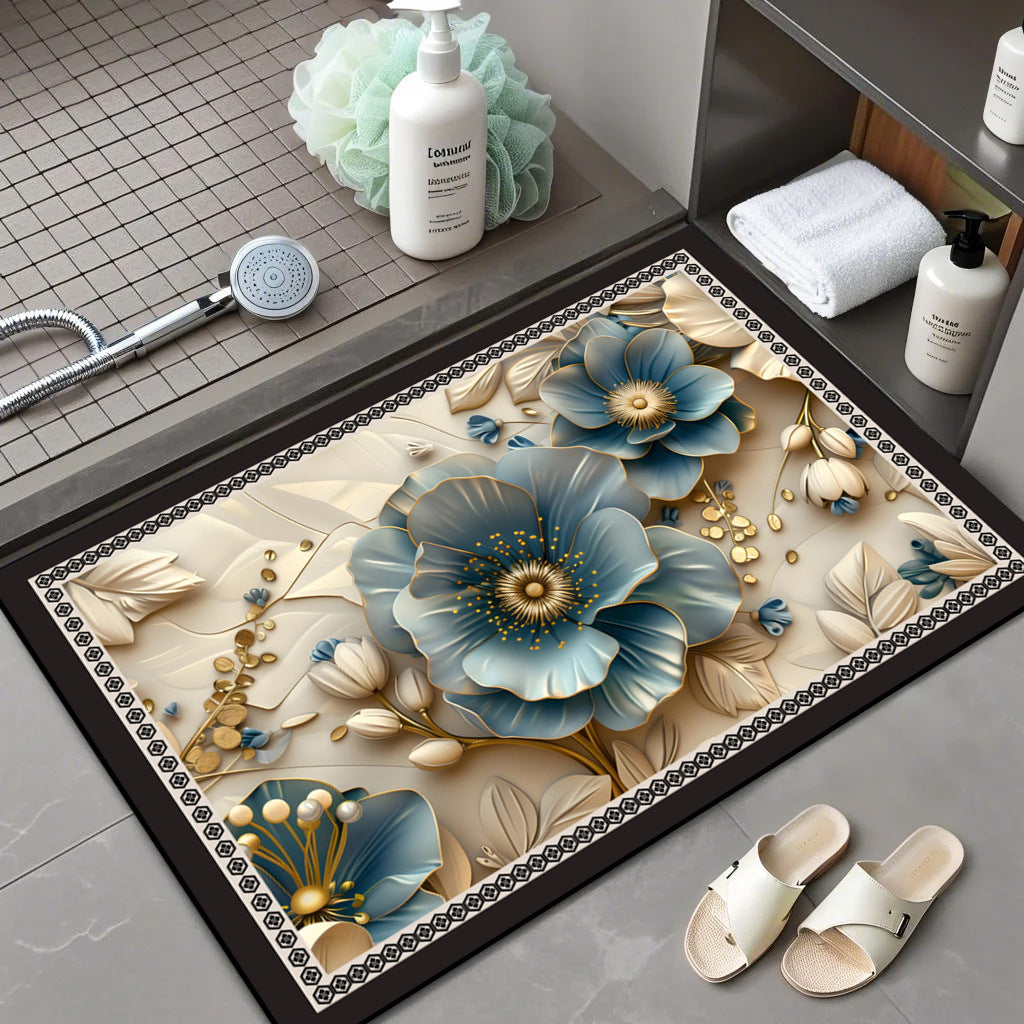 Floral Patterned Bath Mat Kalsten