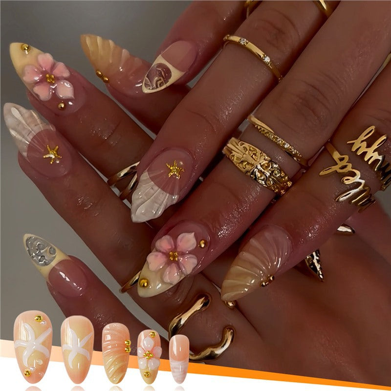 Elegant Floral Design Nail Set Kalsten