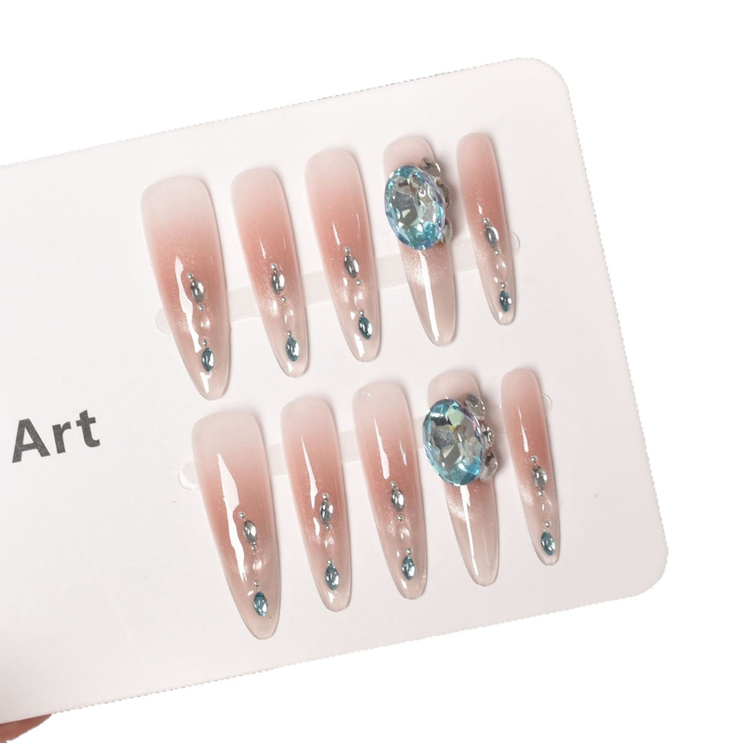 Crystal-Embellished Elegant Press-On Nails Kalsten