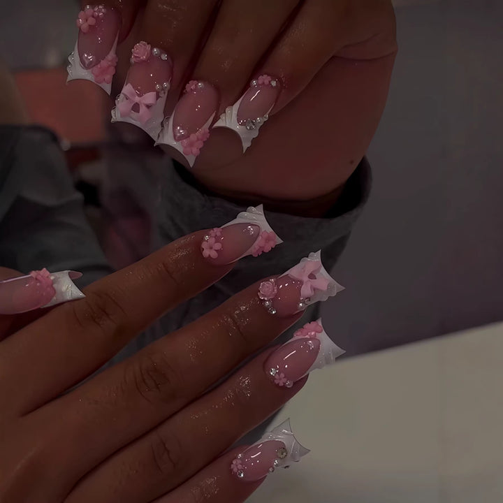 Artistic Floral Press-On Nail Extensions Kalsten
